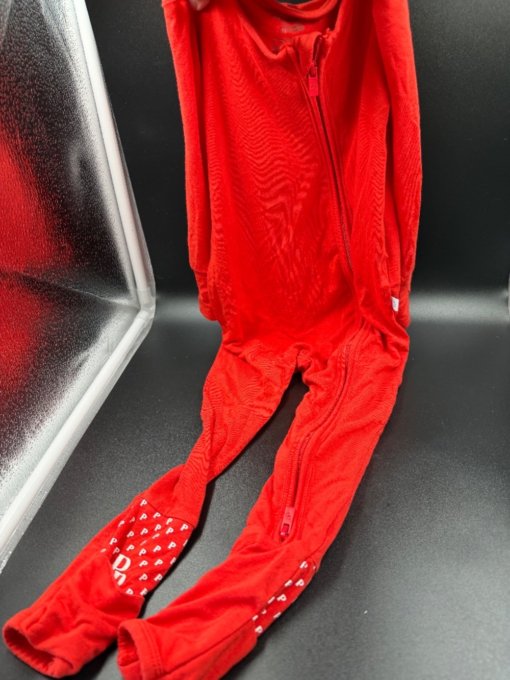 Posh Peanut Bright Red Bamboo Convertible One-Piece Pajamas 12–18M